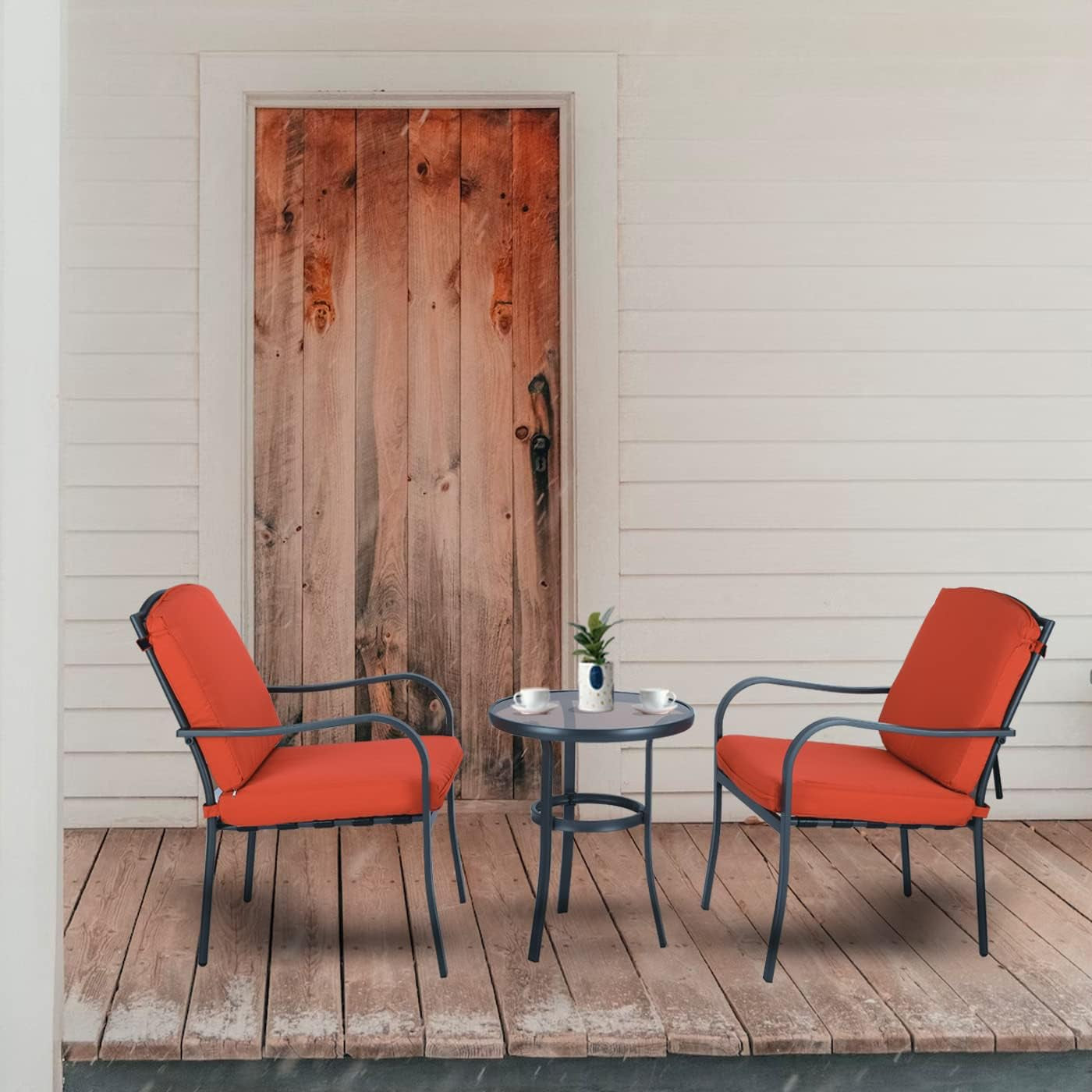 3 Pieces Outdoor Furniture,Patio Table and Chairs, Dinning Table and Chais, Patio Conversation Set, Porch Patio Set, Furniture Patio All-Weather Outdoor Patio Furniture