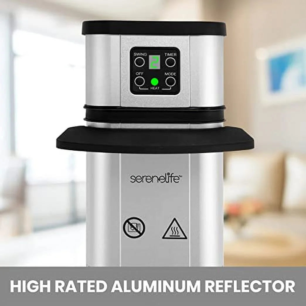 Infrared Patio Heater, Electric Patio Heater for Indoor/Outdoor Use, 1500 W (Silver)