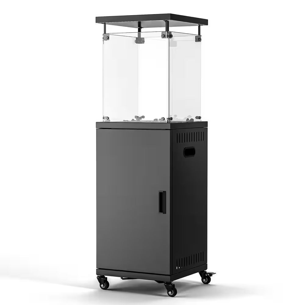 50000-BTU Black Steel Floorstanding Propane Patio Heater with Wheels