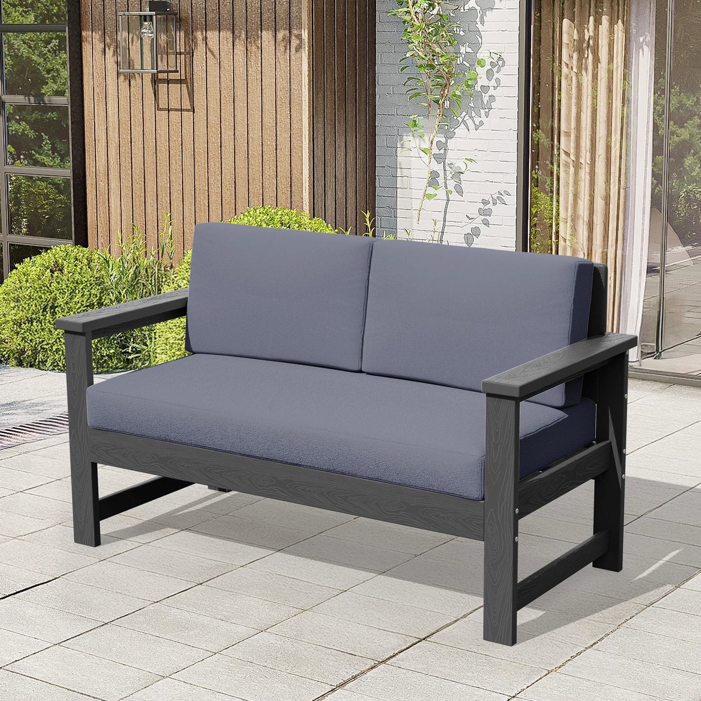 Patio Furniture Sets on Sale, 1 Pieces Patio Loveseat W/ Cushions, Gray