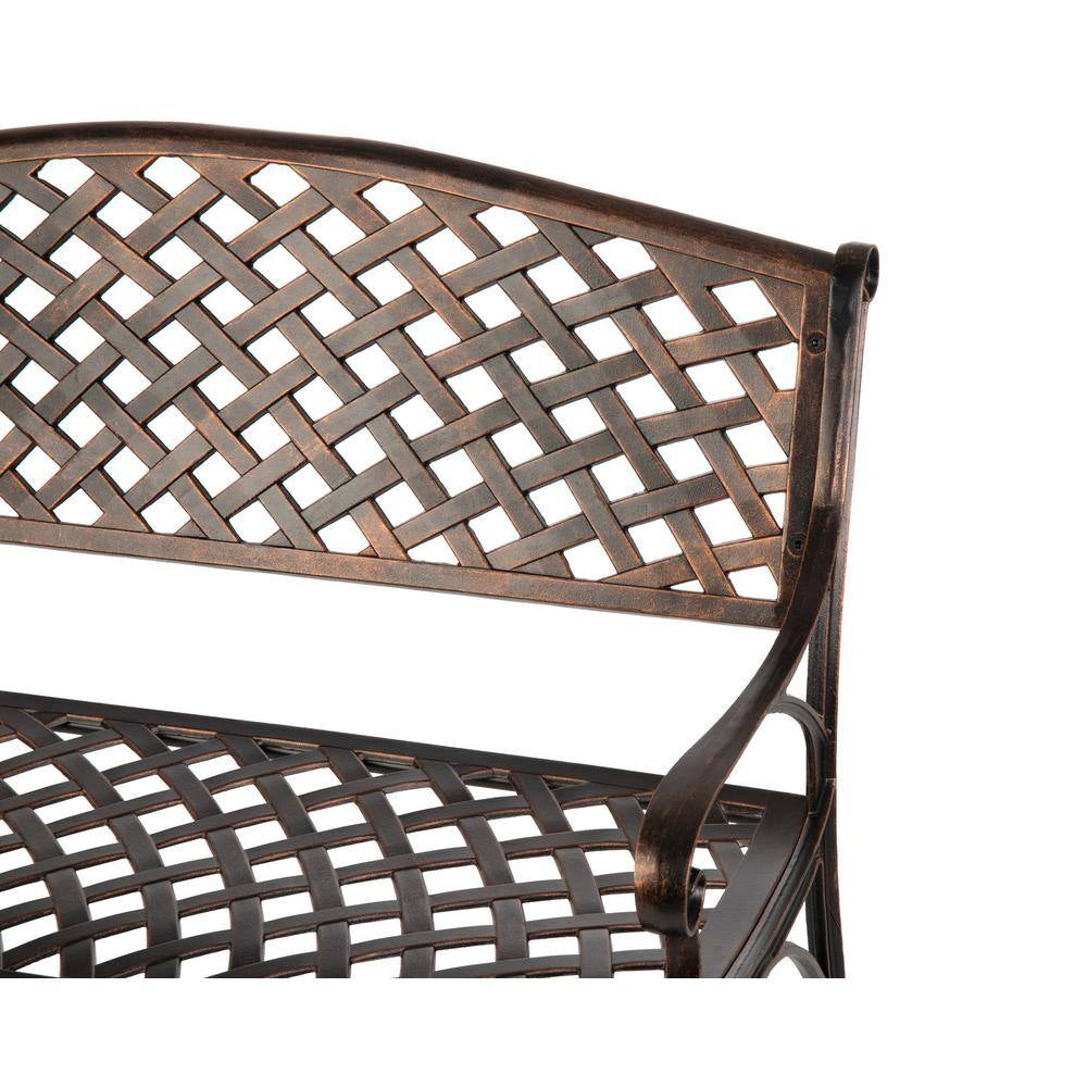 Antique Bronze Cast Aluminum Patio Bench