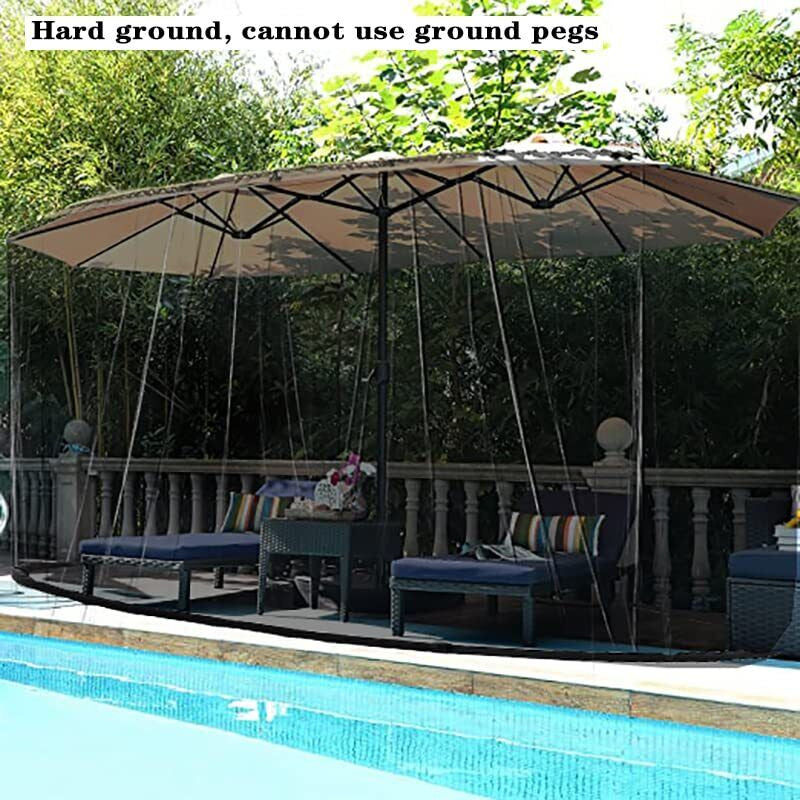 15FT Mosquito Netting for Patio Umbrella Double Sided Patio Umbrella 15Ft Black
