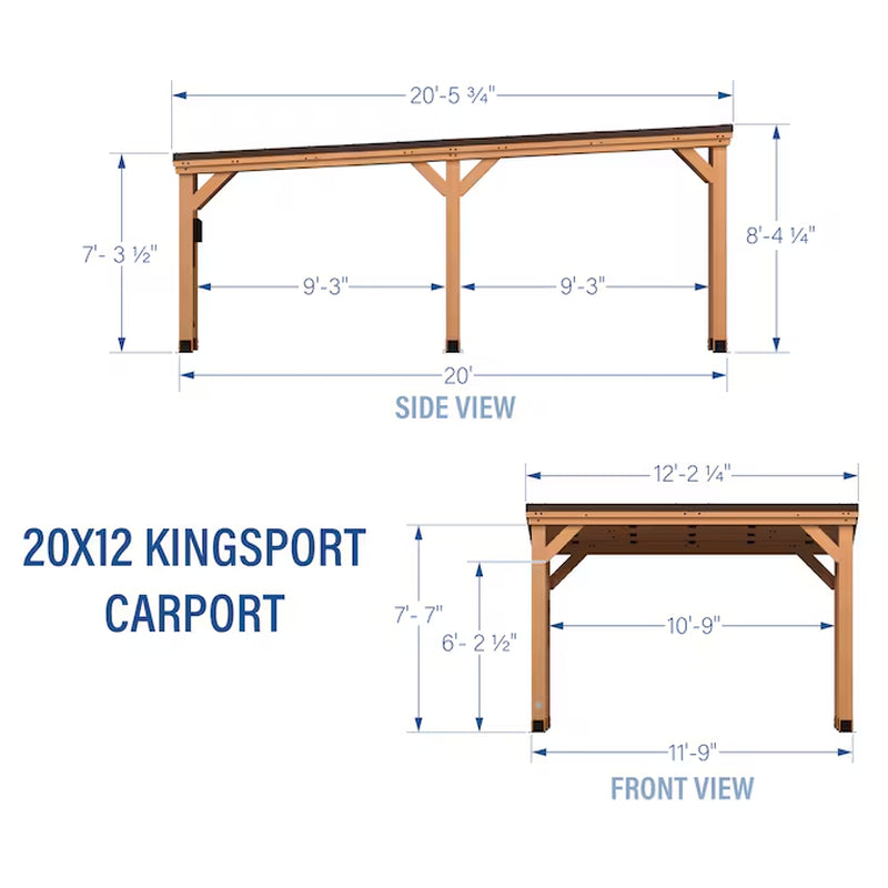 12-Ft X 20-Ft Brown Rectangle Gazebo with Hardtop Steel Roof