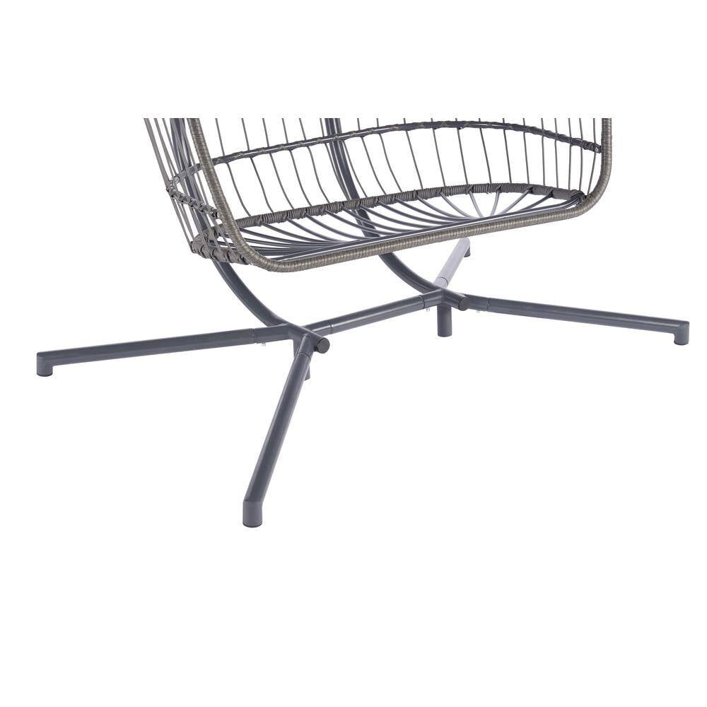 Patio 60.1 In. W 2-Person Wicker Patio Swing Hanging Chair Egg Chair with Cushions