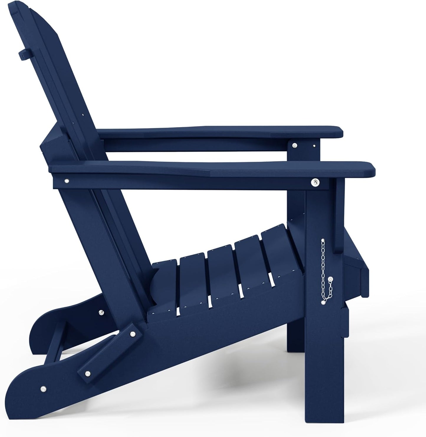 WO Home Furniture Adirondack Chair Lounger Outdoor Folding for Fire Pit, Beach, Balcony, Backyard, Lawn, Patio, Pool, Deck, Garden (Navy Blue)