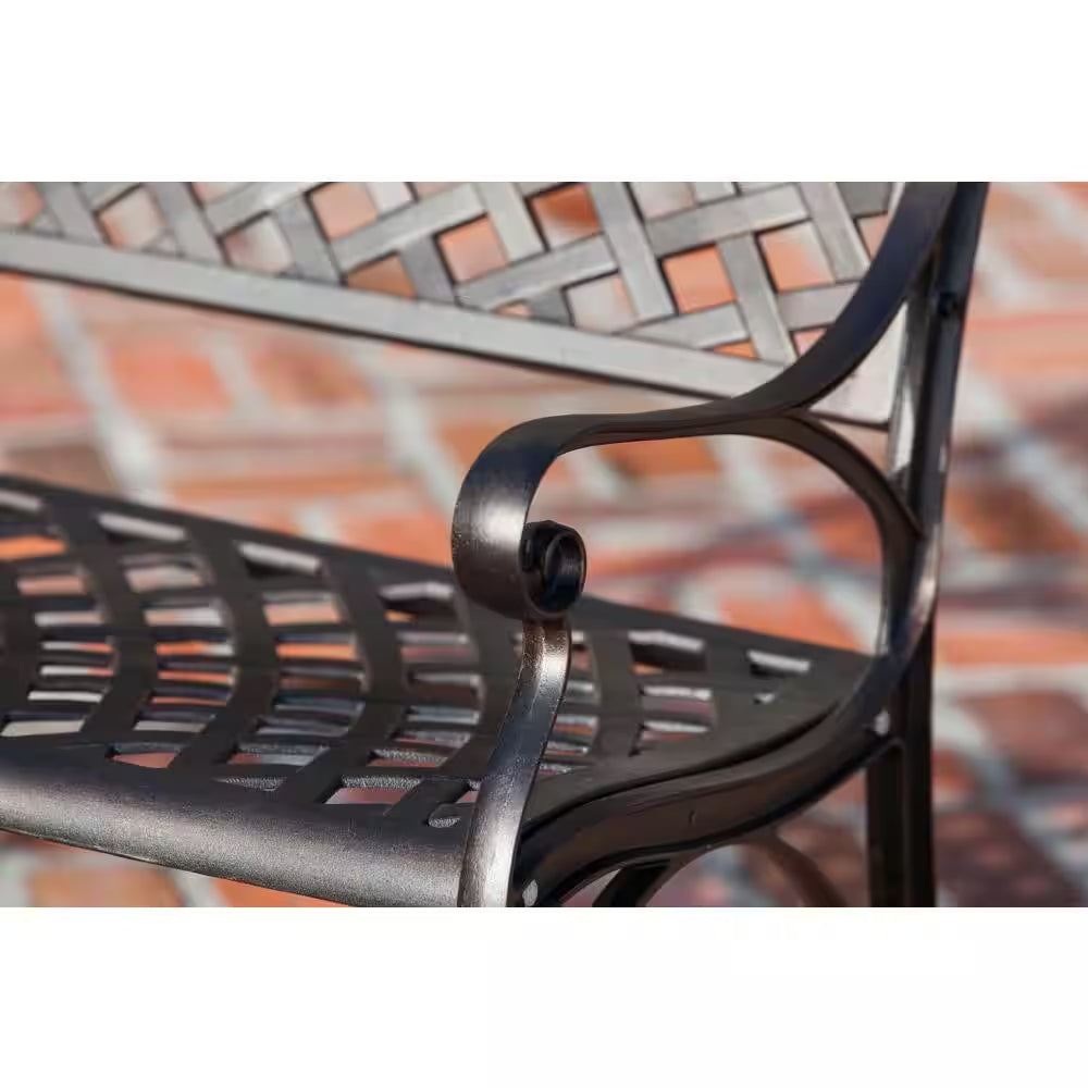 Antique Bronze Cast Aluminum Patio Bench