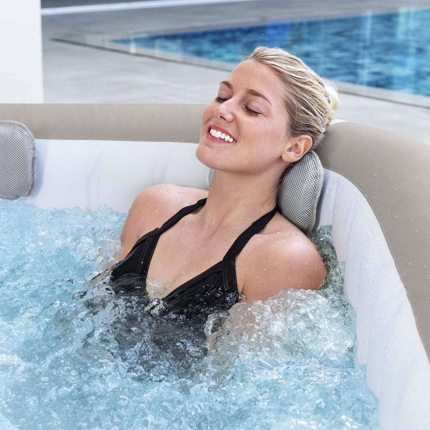 Bestway Airjet Inflatable Square Hot Tub with 2 Spa Seats & Pillow