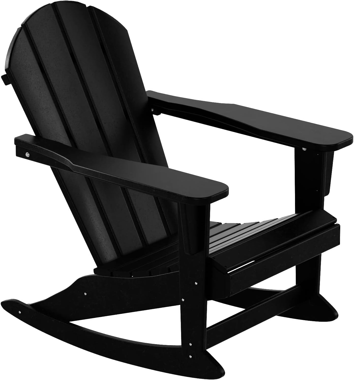WO Home Furniture Patio Rocking Chair Classic Outdoor HDPE UV Weather Resistant (Black)
