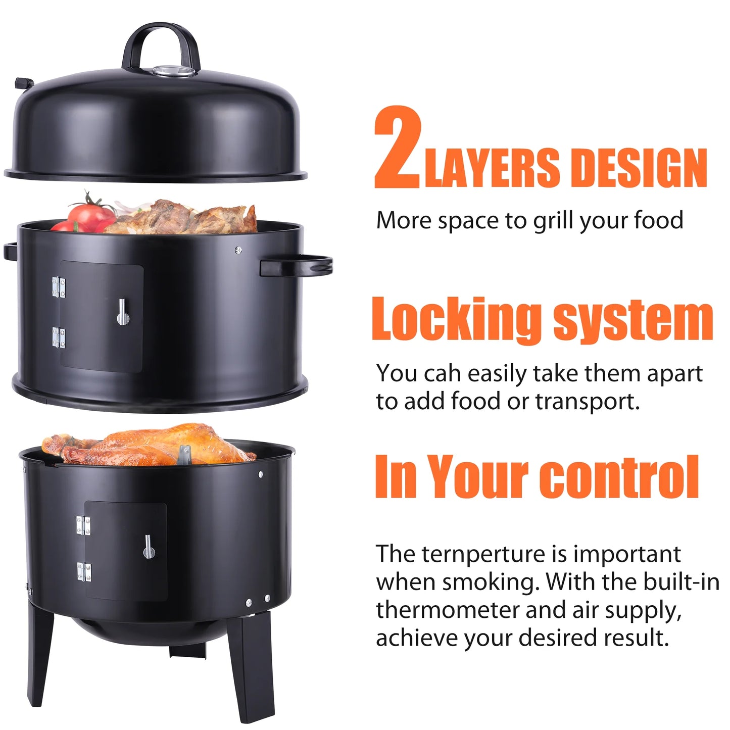 Portable Charcoal Grill, Small Folding Outdoor Grill, Mini Black Barbecue Grill