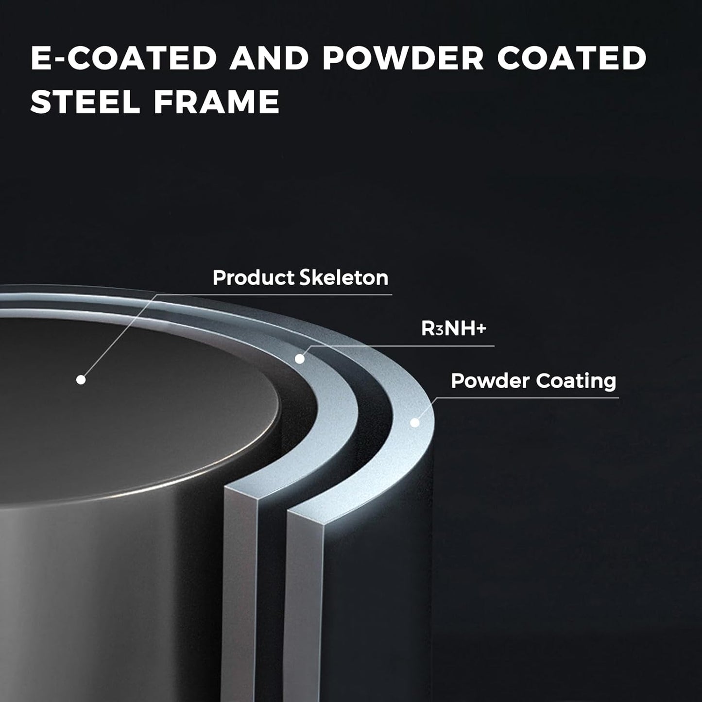 Outdoor Side Table, Small round End Table with Square Feet, E-Coated Steel Side Accent Table, Great for Patio Balcony