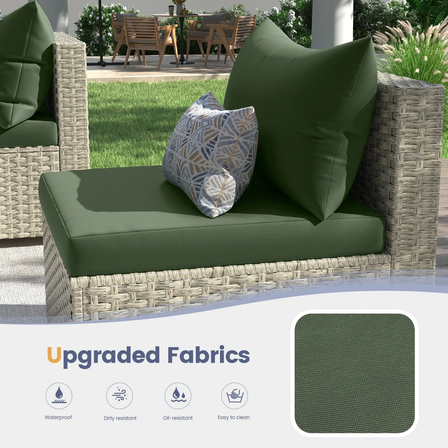Patio Furniture Sets, Modular Rattan Outdoor Patio Sectional Furniture Sofa Set, Wicker Patio Conversation Set for Backyard