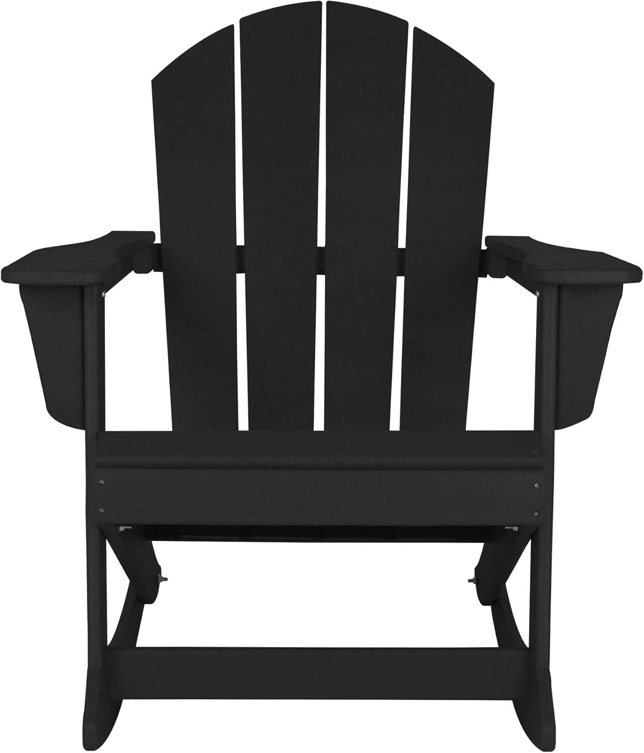 WO Home Furniture Patio Rocking Chair Classic Outdoor HDPE UV Weather Resistant (Black)