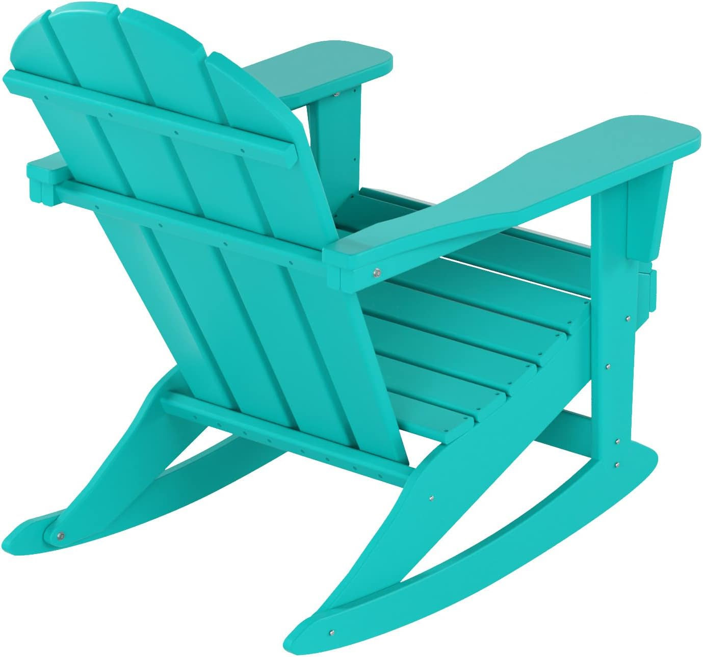 WO Home Furniture Patio Rocking Chair Set of 3 PCS Classic Outdoor Adirondack Rocker Chairs & Table (Turquoise)