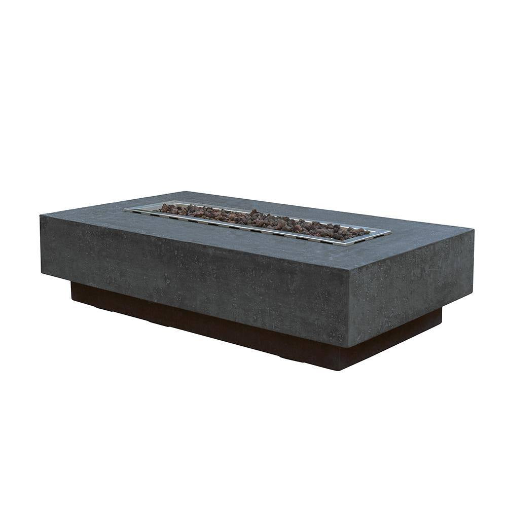 Hampton Outdoor Dark Grey Fire Pit 56 In. X 32 In. Rectangular Concrete Natural Gas Fire Table