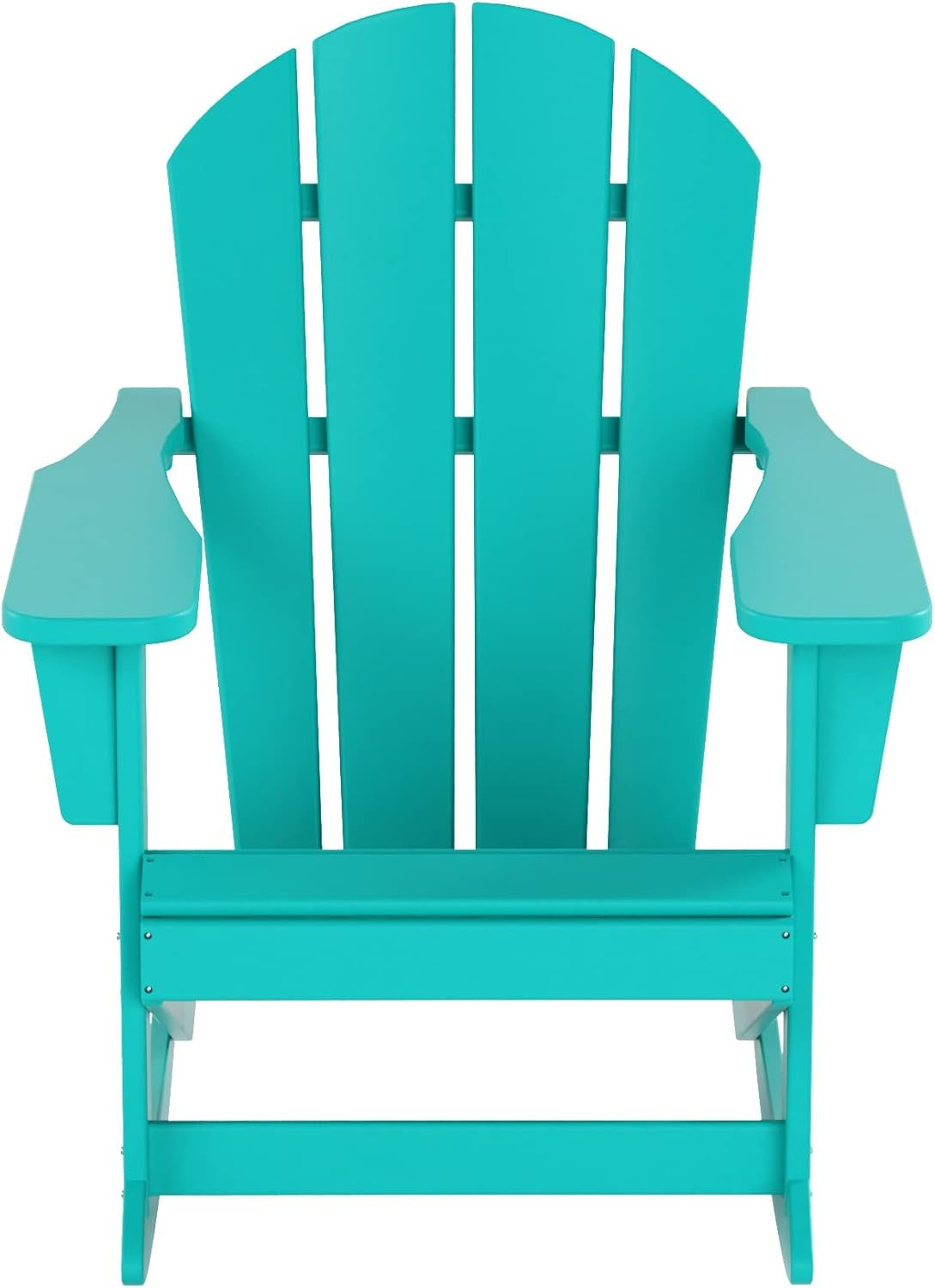 WO Home Furniture Patio Rocking Chair Set of 3 PCS Classic Outdoor Adirondack Rocker Chairs & Table (Turquoise)