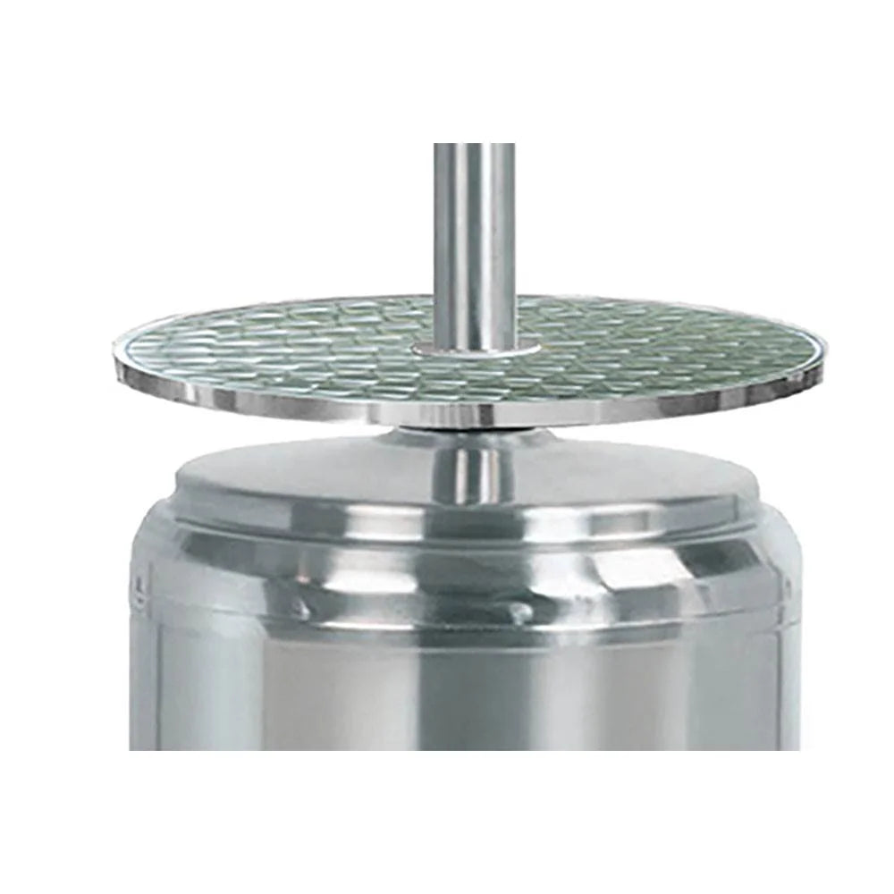 AZ Patio Tall Stainless Steel Propane Outdoor Wheeled Patio Heater with Table