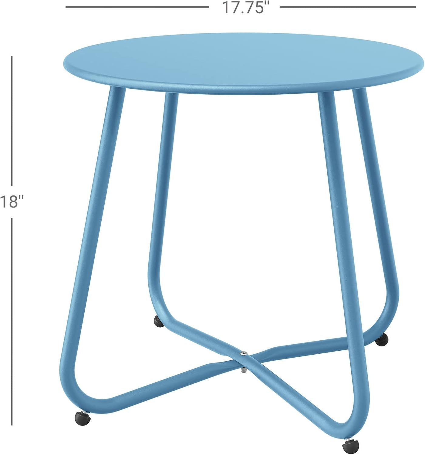 Outdoor Side Table 18-Inch round End Table Accent Table for Bistro Balcony Apartment Blue