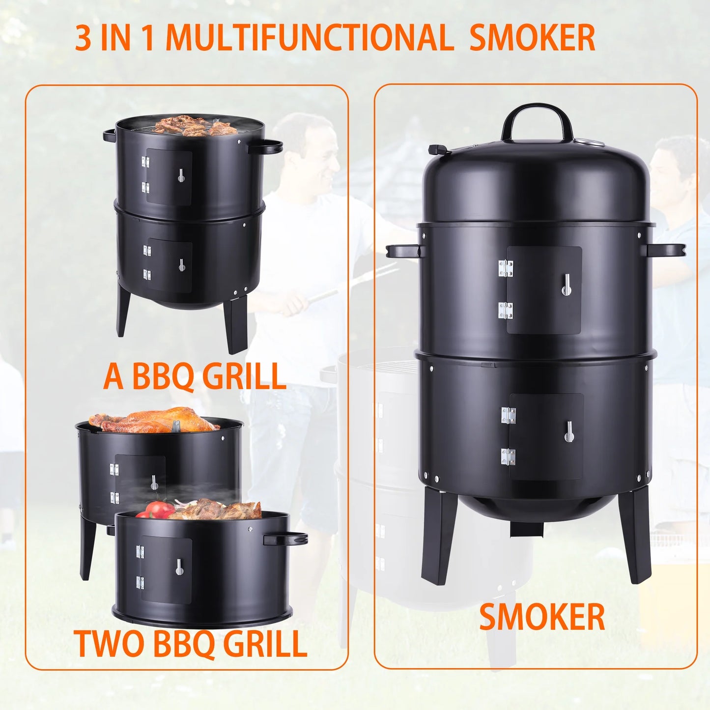 Portable Charcoal Grill, Small Folding Outdoor Grill, Mini Black Barbecue Grill