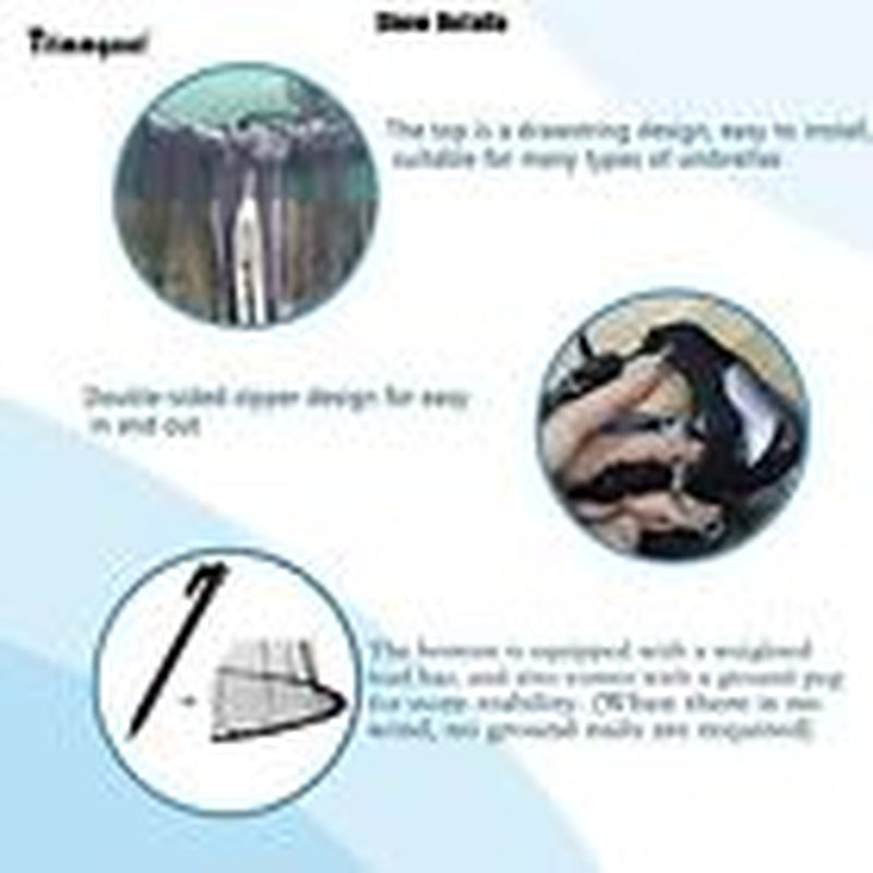15FT Mosquito Netting for Patio Umbrella Double Sided Patio Umbrella 15Ft Black