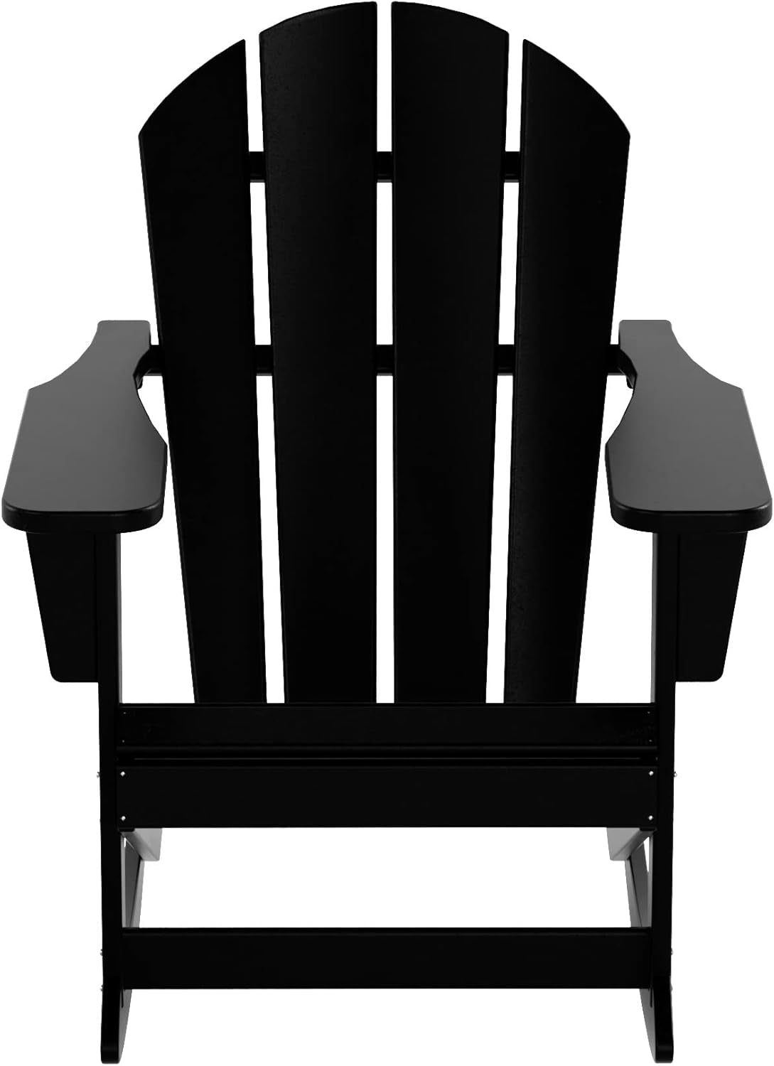 WO Home Furniture Patio Rocking Chair Classic Outdoor HDPE UV Weather Resistant (Black)