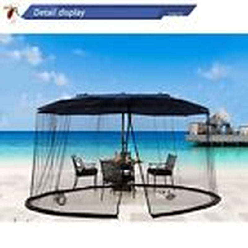 15FT Mosquito Netting for Patio Umbrella Double Sided Patio Umbrella 15Ft Black