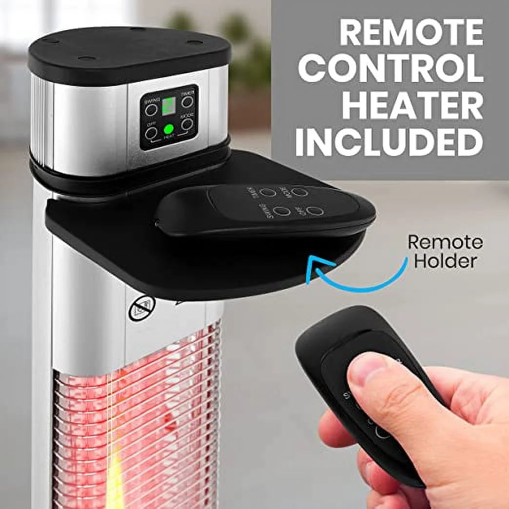 Infrared Patio Heater, Electric Patio Heater for Indoor/Outdoor Use, 1500 W (Silver)