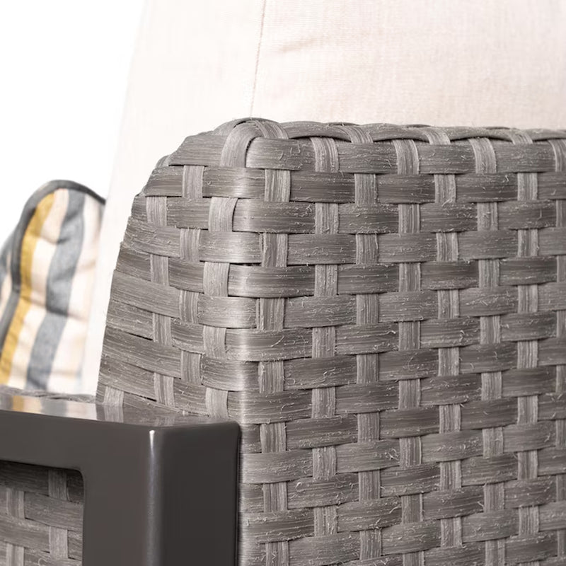 Vistano 7 -Piece Wicker Patio Sofa Conversation Set with Gray Sunbrella#174 Cushions