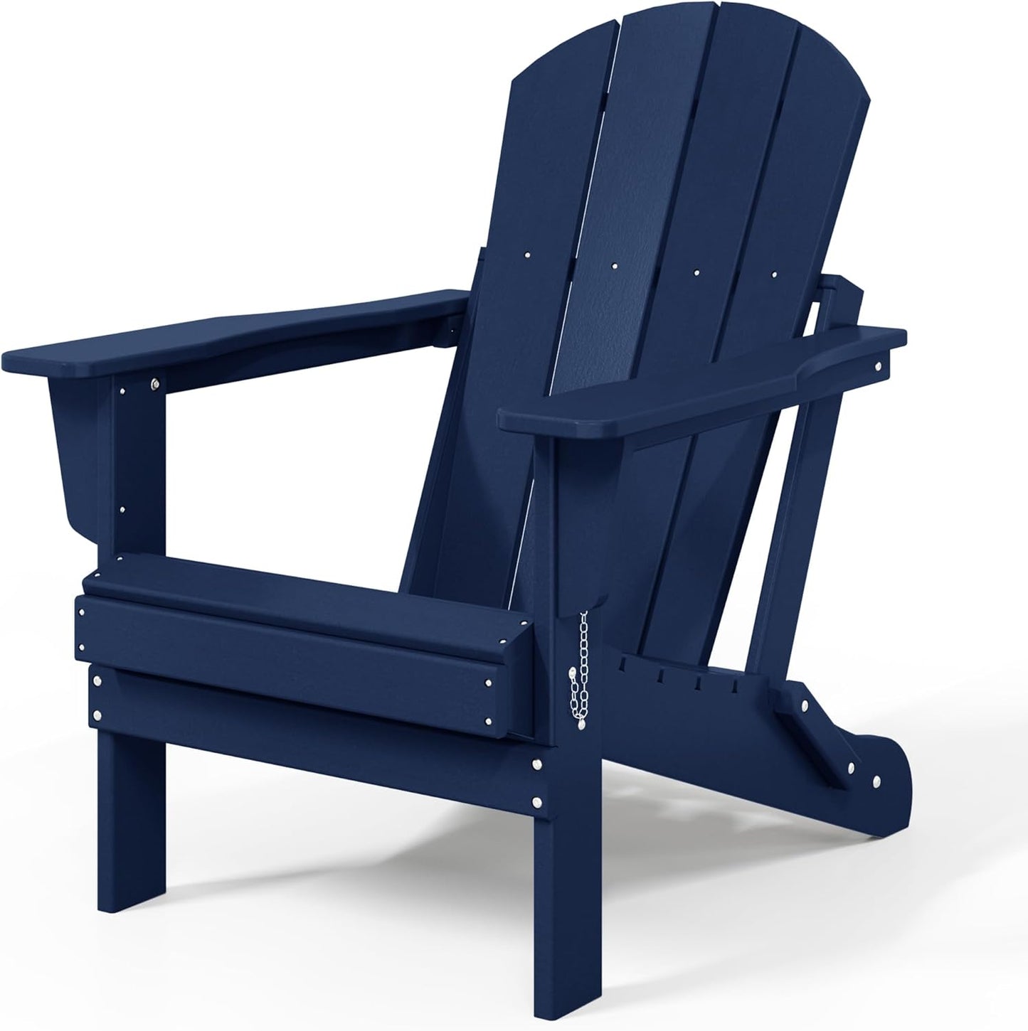 WO Home Furniture Adirondack Chair Lounger Outdoor Folding for Fire Pit, Beach, Balcony, Backyard, Lawn, Patio, Pool, Deck, Garden (Navy Blue)