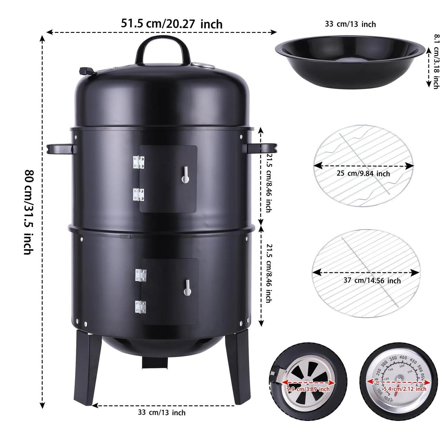 Portable Charcoal Grill, Small Folding Outdoor Grill, Mini Black Barbecue Grill
