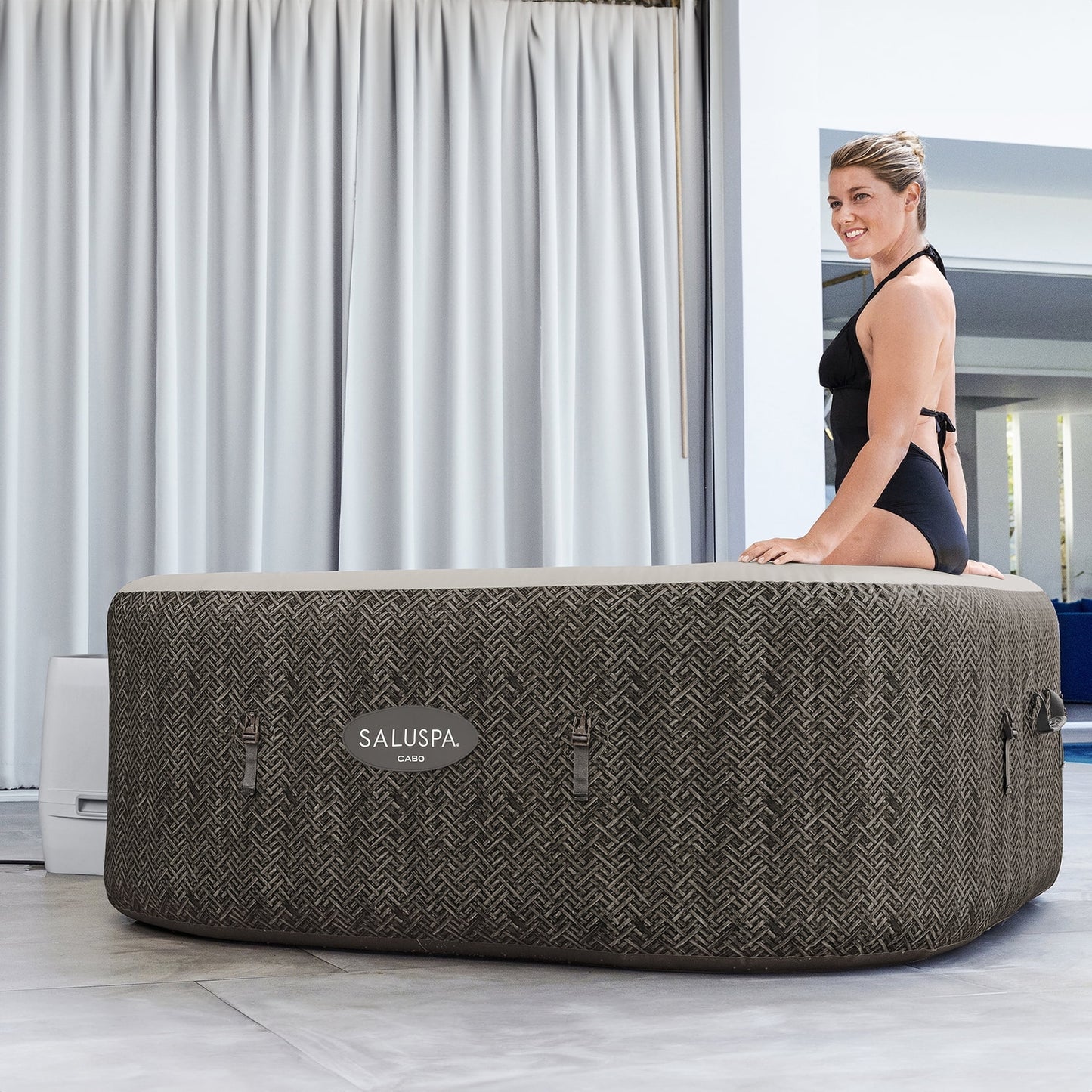 Bestway Airjet Inflatable Square Hot Tub with 2 Spa Seats & Pillow
