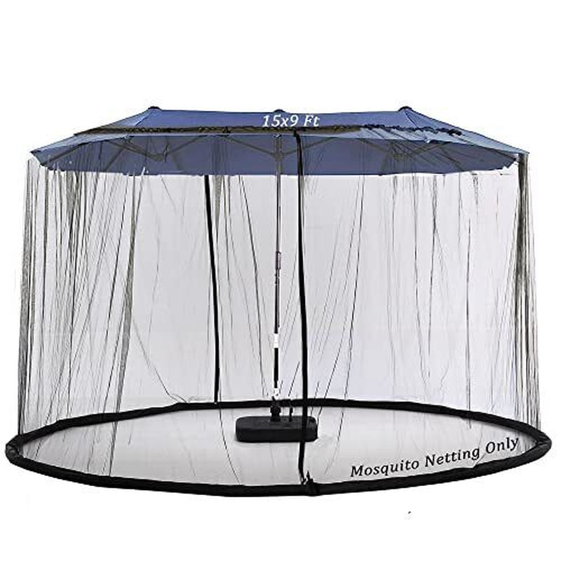 15FT Mosquito Netting for Patio Umbrella Double Sided Patio Umbrella 15Ft Black
