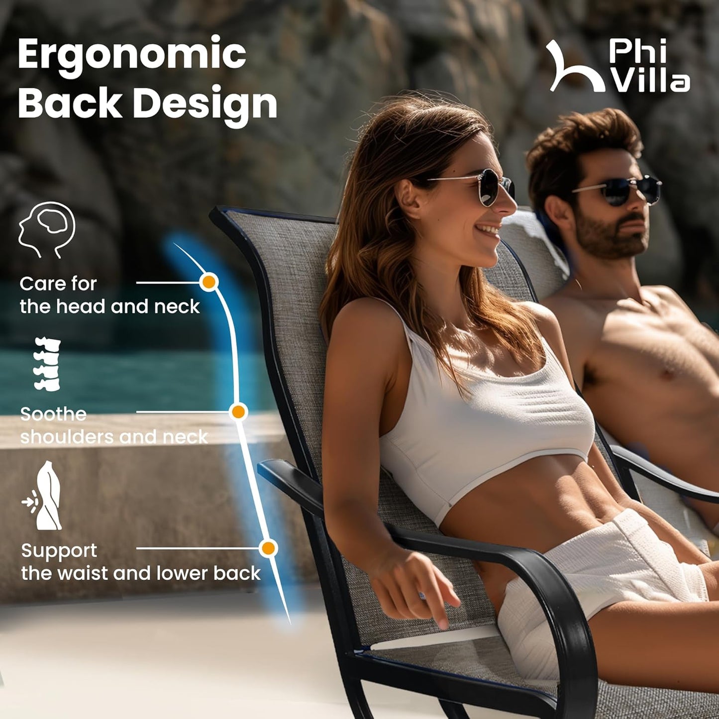 Patio Swivel Dining Chairs Set of 4 Outdoor Metal Chair with Textilene Mesh Fabric, Patio Gentle Rocker Chair, Black Frame for Patio Deck Garden