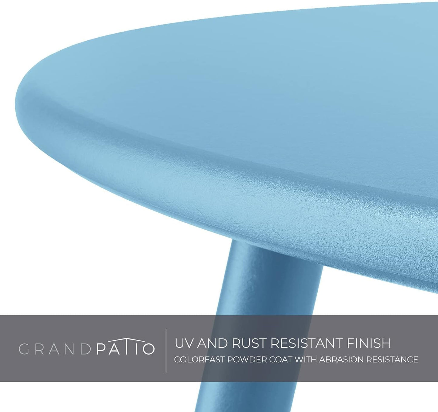 Outdoor Side Table 18-Inch round End Table Accent Table for Bistro Balcony Apartment Blue