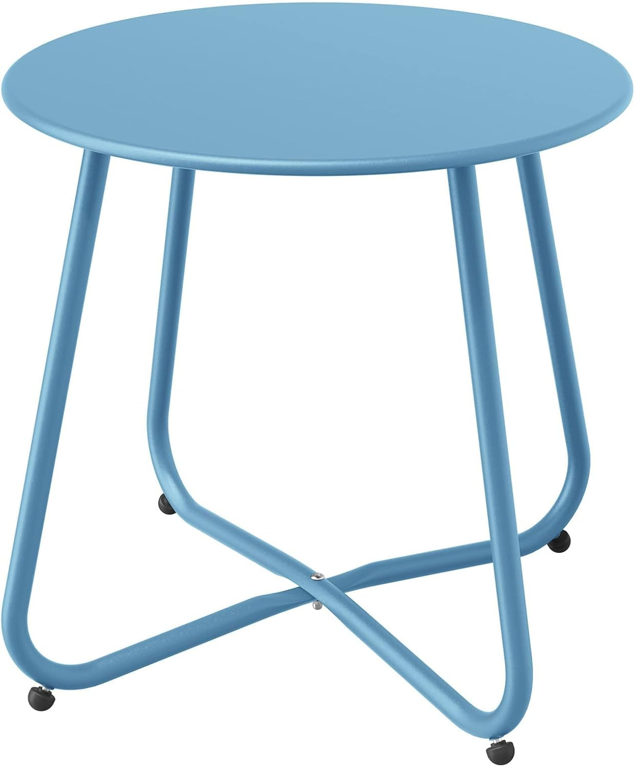 Outdoor Side Table 18-Inch round End Table Accent Table for Bistro Balcony Apartment Blue