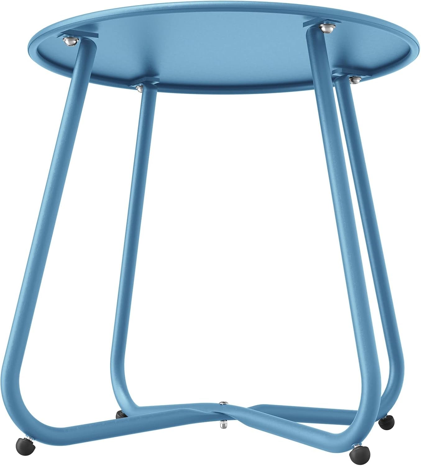 Outdoor Side Table 18-Inch round End Table Accent Table for Bistro Balcony Apartment Blue