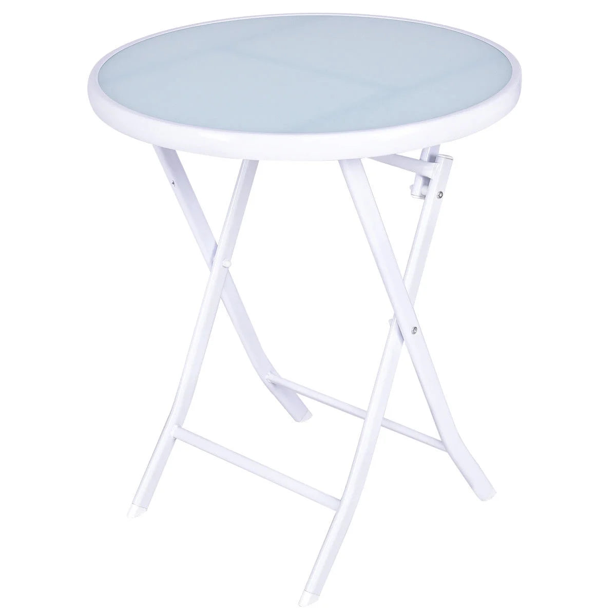 3 PCS Folding Bistro Table Chairs Set Garden Backyard Patio Furniture White