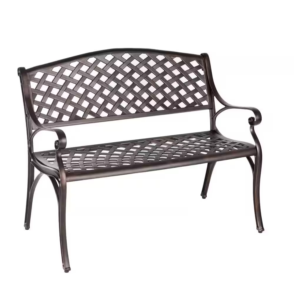 Antique Bronze Cast Aluminum Patio Bench