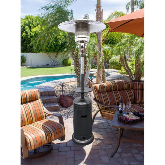 Outdoor Patio Heater in Hammered Silver