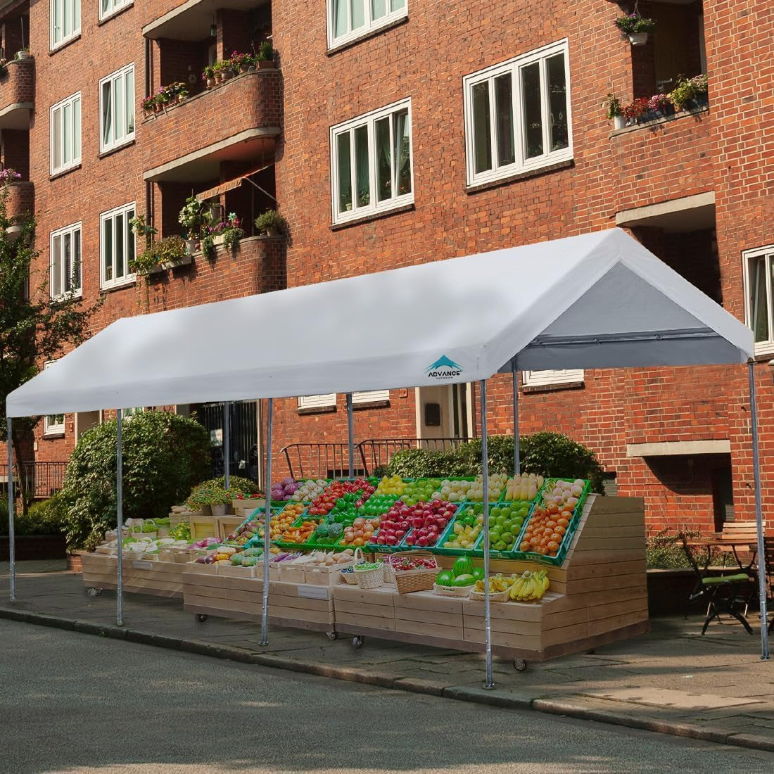 10X20 Ft Heavy Duty Carport Potable Car Canopy Garage Party Tent Boat Shelter, Adjustable Height from 9.5 Ft to 11 Ft, White