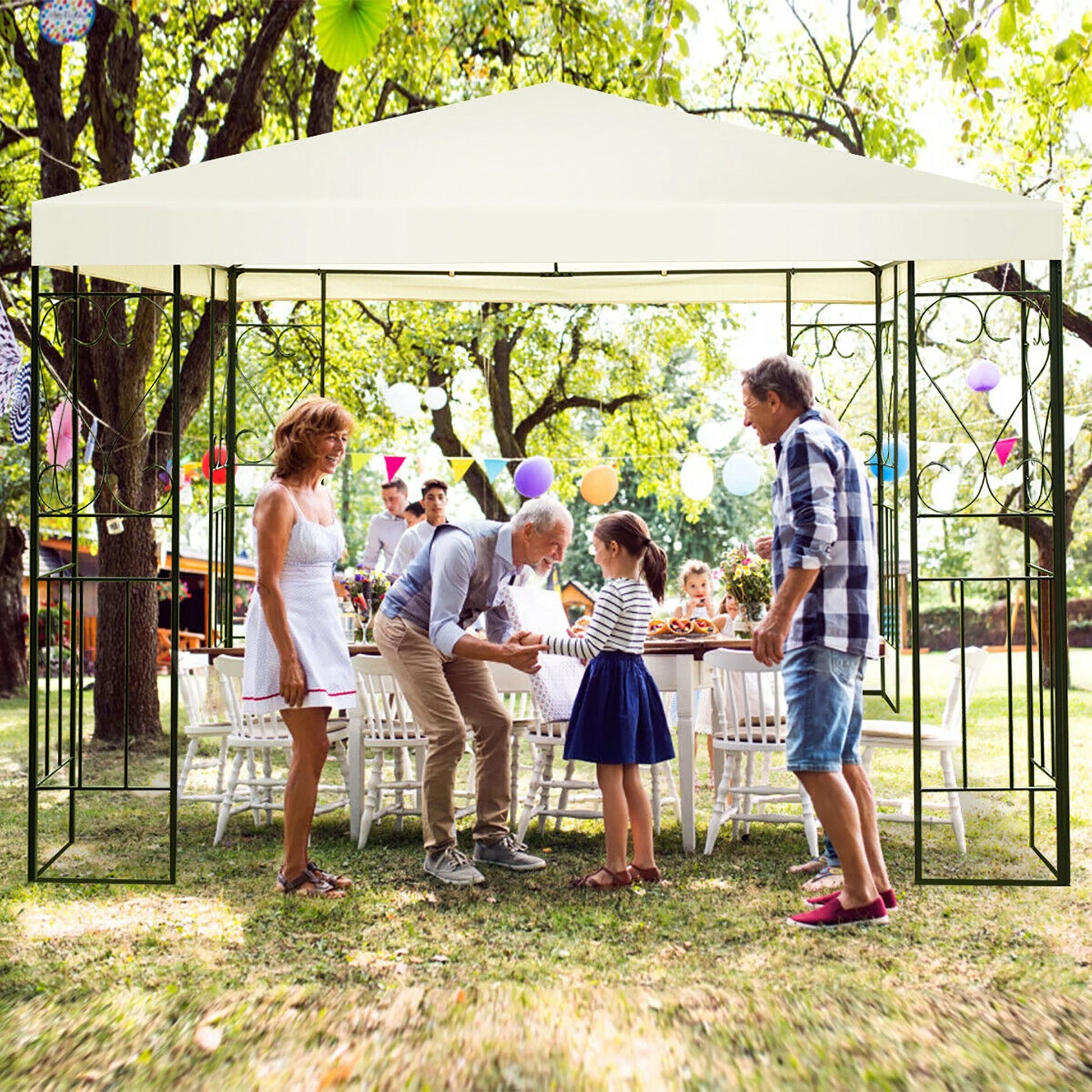 10'X10' Patio Gazebo Canopy Tent Steel Frame Shelter Patio Party Awning
