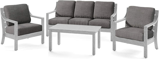 Patio Set - 4 Piece Patio Set - Outdoor Patio Set - Bora Bora Collection - Conversation Set Patio Furniture - Sofa Seating Set with Conversation Table
