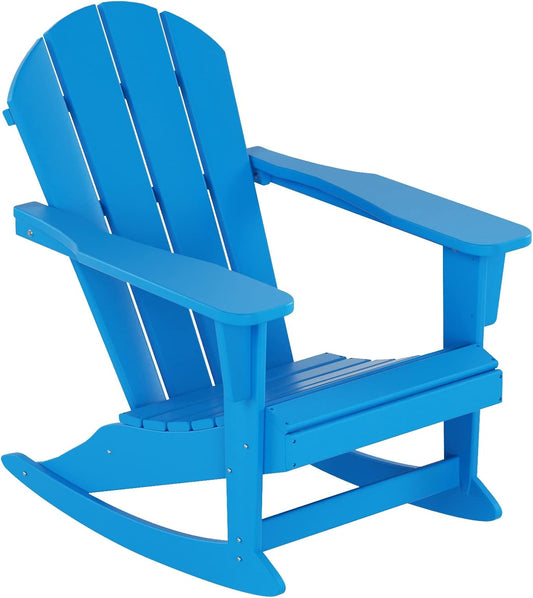 WO Home Furniture Patio Rocking Chair Classic Outdoor HDPE UV Weather Resistant (Pacific Blue)