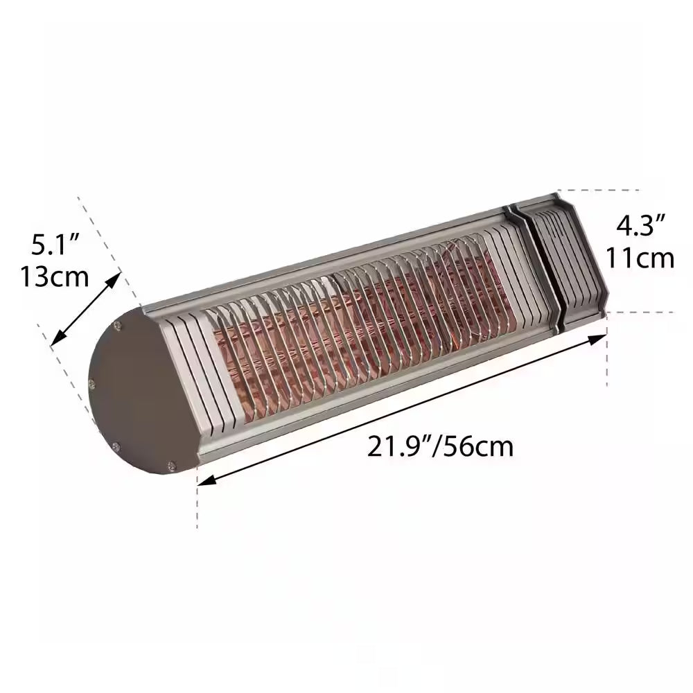 1500 BTU Smart Electric Patio Heater, Gunmetal Grey