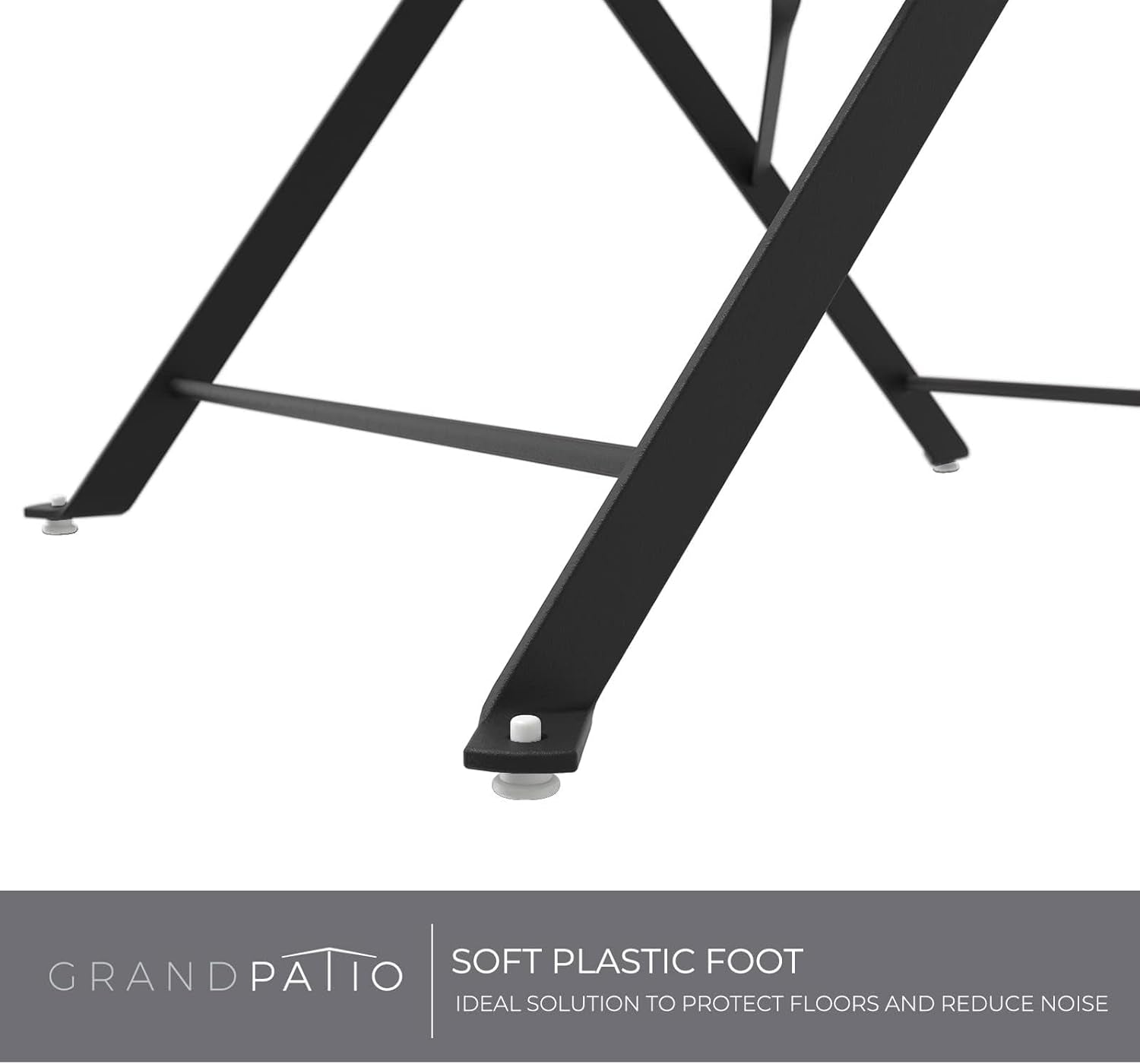 Premium Frame Patio Bistro Set, Folding Outdoor Patio Furniture Sets, 3-Piece Patio Set of Folding Patio Table and Chairs, Black