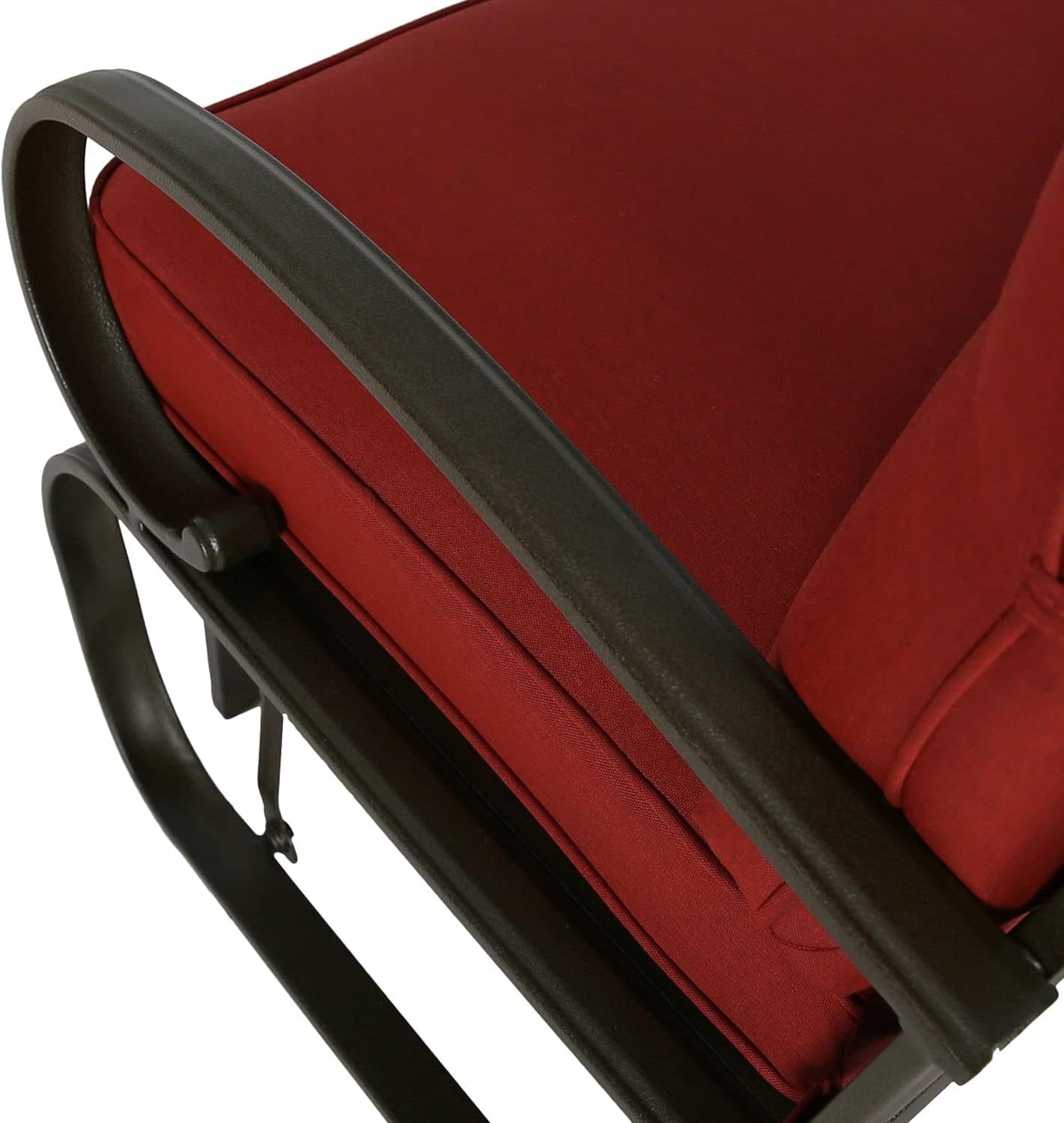 Swing Glider Bench Outdoor Cushioed 2 Person Rocking Chair Garden Loveseat, Brick Red