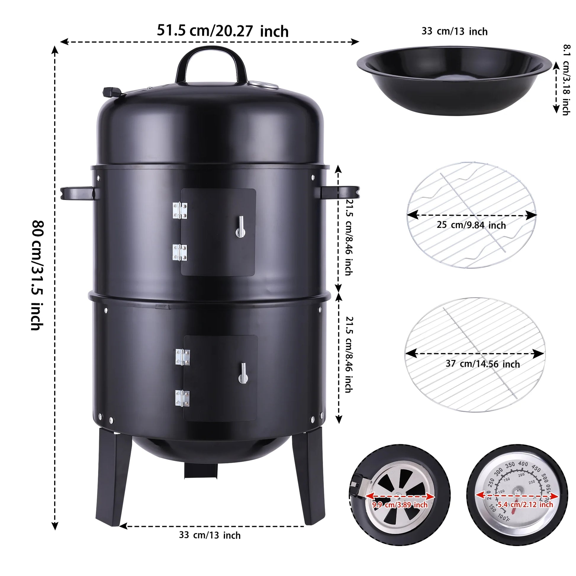 Portable Charcoal Grill, Small Folding Outdoor Grill, Mini Black Barbecue Grill