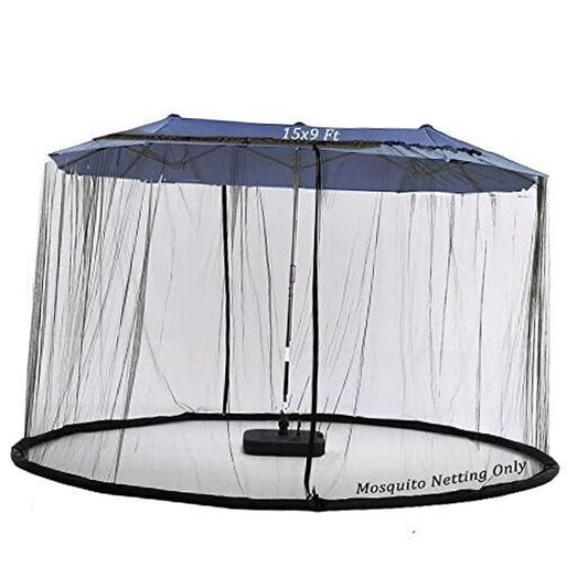 15FT Mosquito Netting for Patio Umbrella Double Sided Patio Umbrella 15Ft Black