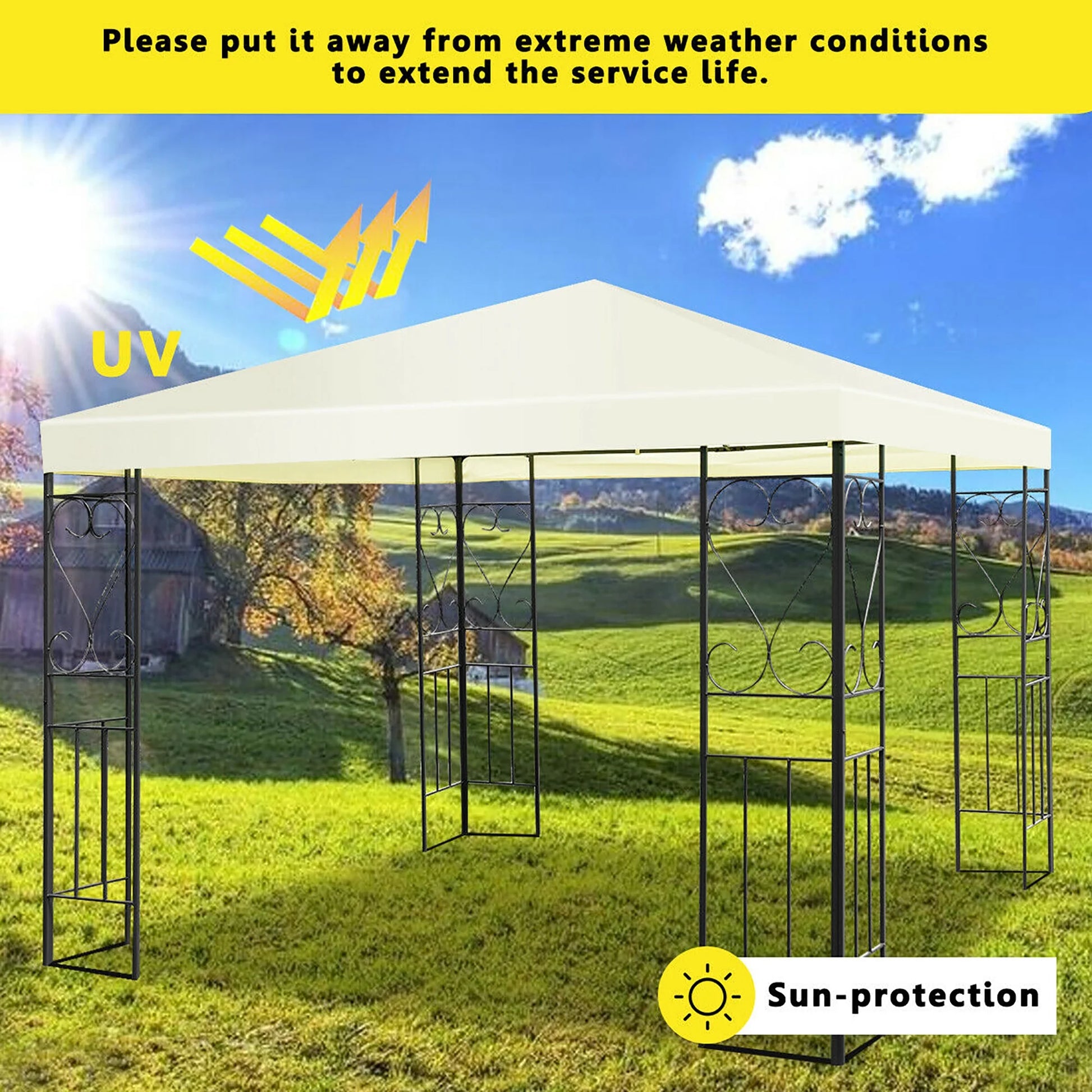 10'X10' Patio Gazebo Canopy Tent Steel Frame Shelter Patio Party Awning