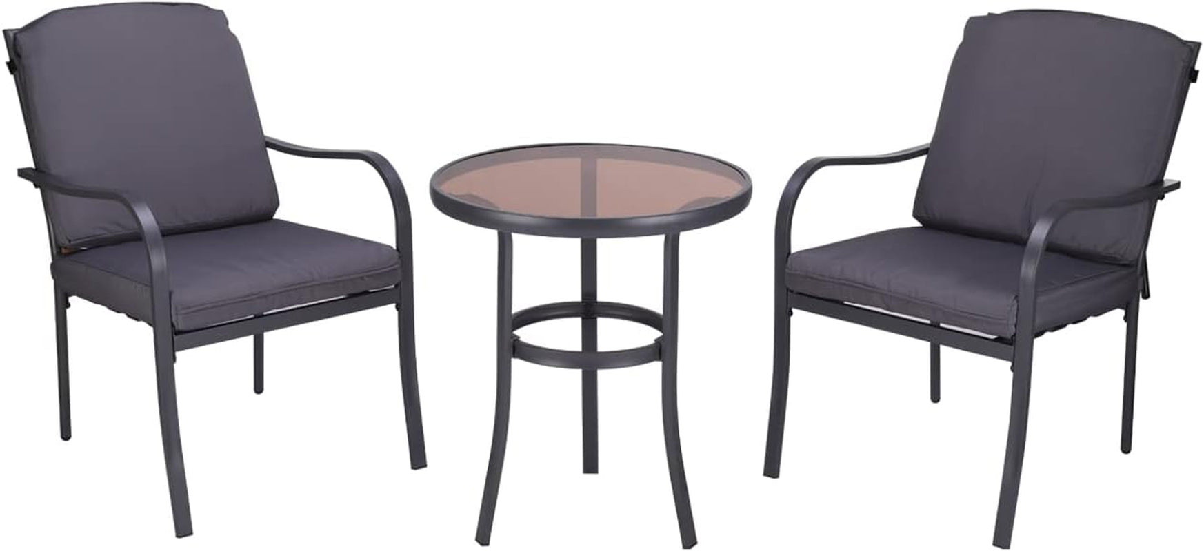 3 Pieces Outdoor Furniture,Patio Table and Chairs, Dinning Table and Chais, Patio Conversation Set, Porch Patio Set, Furniture Patio All-Weather Outdoor Patio Furniture (Stone Grey)