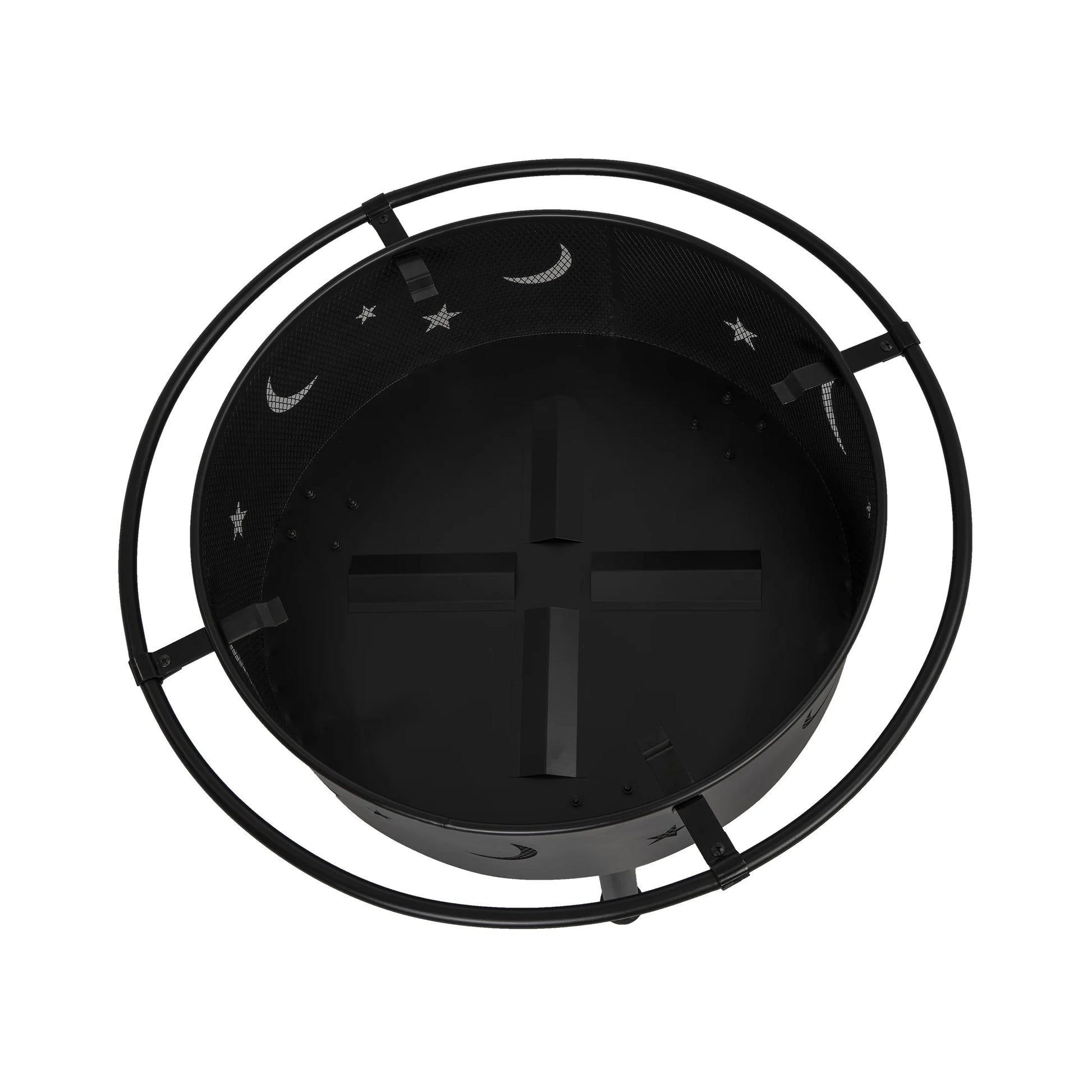 Star & Moon Bonfire round Steel Wood Burning Patio Fire Pit for Outdoor Patio